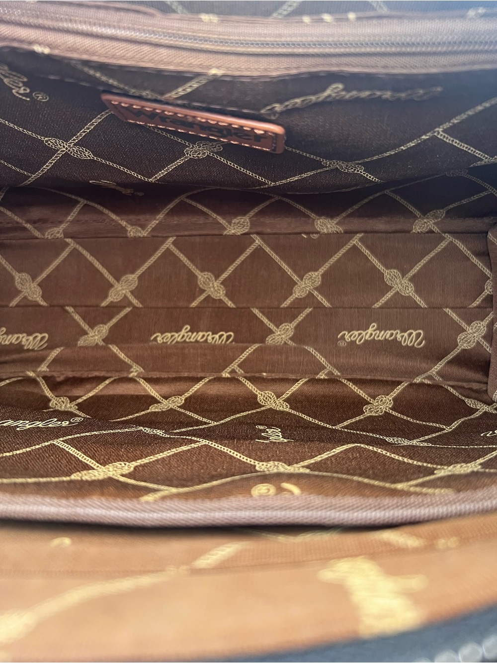 Wrangler Southwestern Tooled Tote Bag Black Faux Leather Western Satchel NWT - Picture 10 of 11